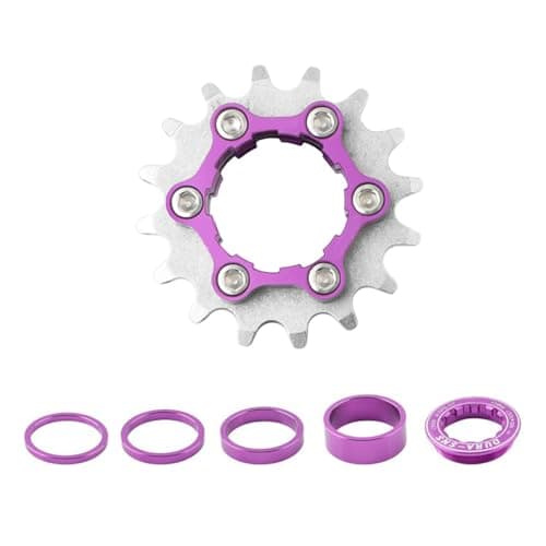 Image of Single Speed Cassette 16T 18T Cog Conversion Kit with Spacer and Locking Ring Multiple Bike Speed Conversion Kit