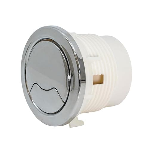 Image of Fluidmaster ‎C360116 Round Pneumatic Dual Flush Button for Concealed Cistern Systems, Dual Flush Control, Adjustable Water Volumes, 72–76 mm Cut-Out, Chrome Finish