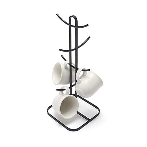 Image of simplywire - Retro Mug Tree – Matt Black Flat Wire - 8 Cups