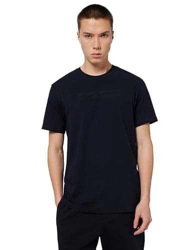 Image of Armani Exchange Men's Short Sleeve Lettering Logo on Front T-Shirt Blue L, deep Navy, L