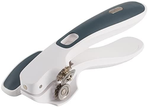 Image of Zyliss E930043 Can Opener Lock and Lift, Plastic/Stainless Steel, White/Grey, Manual Tin Opener, Safe and Easy Lid Removal/Disposal, Lock and Unlock Safety, Dishwasher Safe