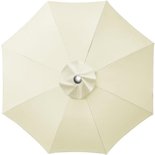 Image of LUSCHEER Replacement Parasol Canopy Waterproof, Parasol Replacement Canopy Cover Patio Umbrella Cloth for 3m 8 Ribs Diameter Large Patio Umbrella Weatherproof UV-Anti, Beige