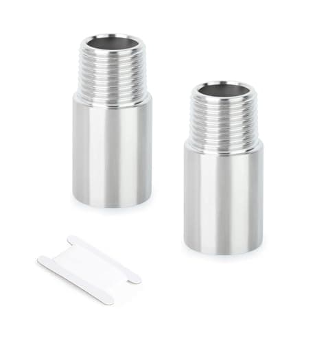 Image of TAILONZ PNEUMATIC 304 Stainless Steel 1/4" Female x 1/4" Male BSP Thread 100mm Nipple Cast Pipe Direct Tube Extension Fittings Pneumatic Connectors (Pack of 2)