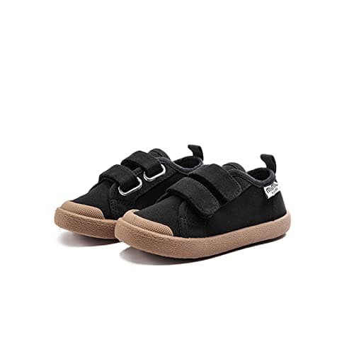 Image of m1&m2 Trainers Canvas Toddler Size Kids Boys Girls Running Shoes Breathable School Sneakers Sports Outdoor Children Black