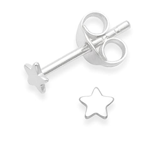 Image of Heather Needham Sterling Silver Star Earrings - TINY TINY Flat star studs - SIZE: 3.5mm - Gift Boxed. B41HN/5148