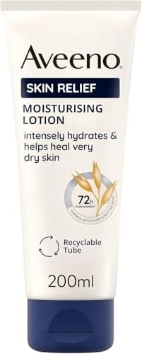 Image of Aveeno Skin Relief Moisturising Lotion (1x 200ml), Moisturiser With Soothing Triple Oat Complex & Shea Butter, 72-Hour Intense Hydration, Helps Relieve Very Dry, Tight and Sensitive Skin