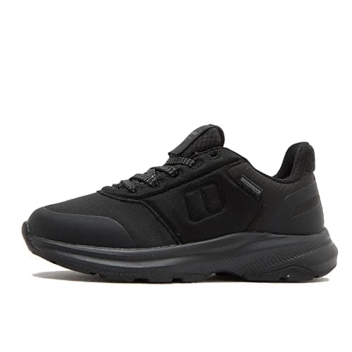 Image of Berghaus Kids' Atom Waterproof Walking Shoes, Lightweight, Vegan, TPR Outsole, EVA Midsole, Lace Up, Hiking Footwear for Boys & Girls (Black, UK Footwear Size System, Big Kid, Numeric, Medium, 3)