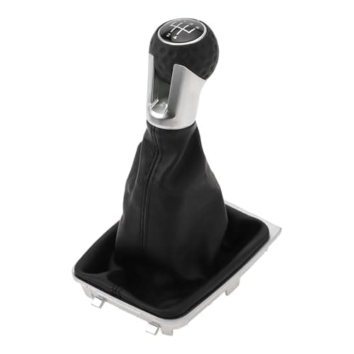 Image of INFINAUTO 5 Speed Manual Gear Shifter Knob with Cover, Gearbox Stick Shifter Lever Knob for VW Golf MK7 GTI GTD 2013-2018 Plastic Faux Leather Black, 1 Pc