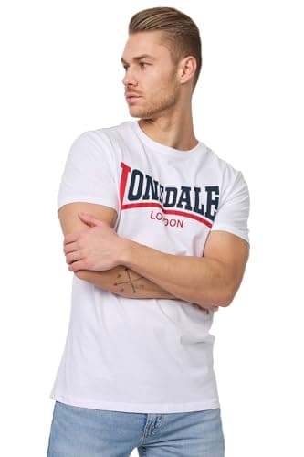 Image of Lonsdale Men's Two Tone T-Shirt - White, Medium