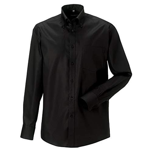 Image of Russell Collection Mens Long Sleeve Ultimate Non-Iron Shirt (19.5inch) (Black)