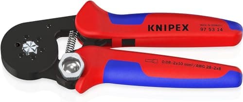 Image of KNIPEX Self-Adjusting Crimping Pliers for Wire Ferrules with Lateral Access in Blister with Multi-Component Handles 180 mm, 97 53 14 SB
