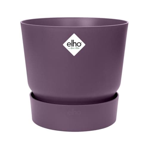 Image of elho Greenville Round 40 - Large Flower Pot with Integrated Water Reservoir - Indoor & Outdoor - 100% Recycled Plastic - Ø 39.0 x H 36.8 cm - Purple/Vintage Plum
