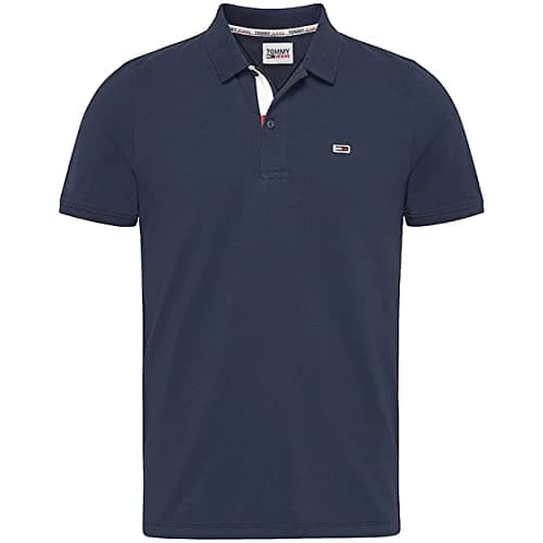 Image of Tommy Jeans Men's Tjm Slim Placket Polo Dm0dm15370 S/S Polos, Twilight Navy, XL