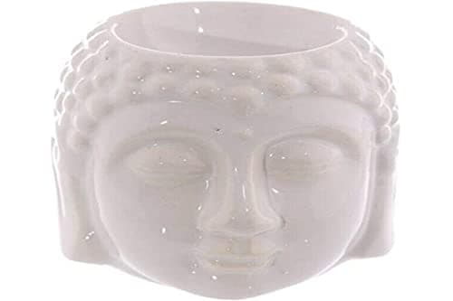 Image of Ceramic Crackled Glaze Buddha Head Oil Burner, Height 8cm Width 8cm Depth 8.5cm