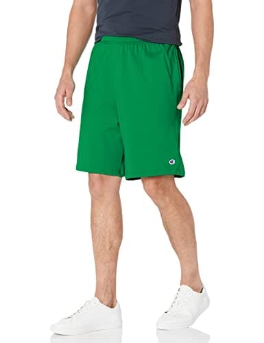 Image of Champion Men's 9Inch Everyday Cotton Short with Pockets (Retired Colors), Green Vine C Patch Logo, Small
