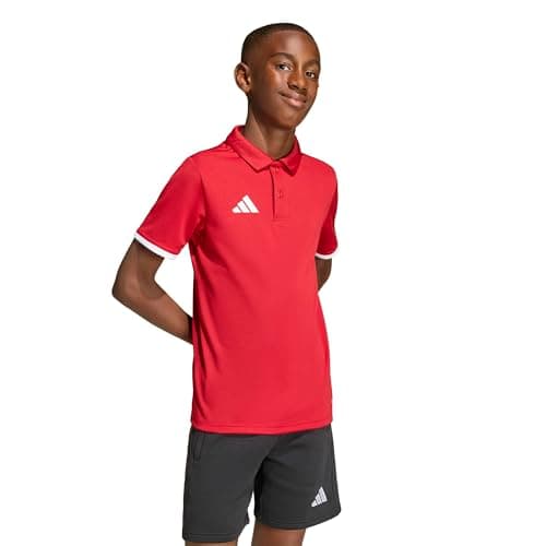 Image of adidas Unisex Kids Entrada26 Polo Kids, Team Power red 2/White, 11-12 Years
