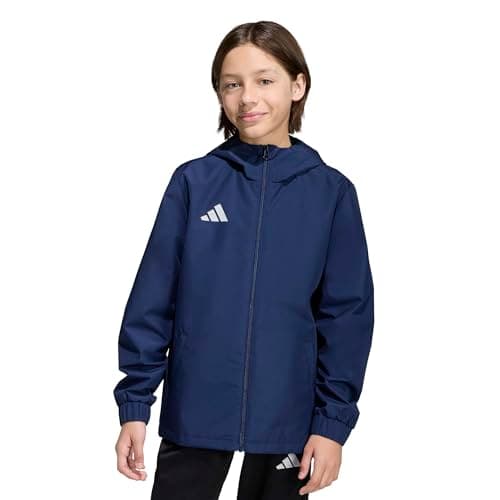 Image of adidas Unisex Kids Entrada26 All Weather Jacket Kids, team navy blue 2/white, 11-12 Years