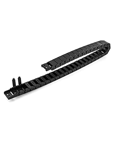 Image of QWORK® Cable Drag Chain, Black Cable Wire Carrier Drag Chain Plastic CNC Machine Tool 15mm x 30mm