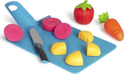 Image of Casdon Joseph Joseph Toys. Chop2Pot. Super Safe Kitchen Playset for Kids with Foldable Chopping Board and Choppable Play Food. For Children Aged 2+