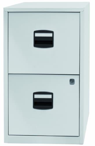 Image of Bisley Steel 2 Drawer Filing Cabinet - Chalk White