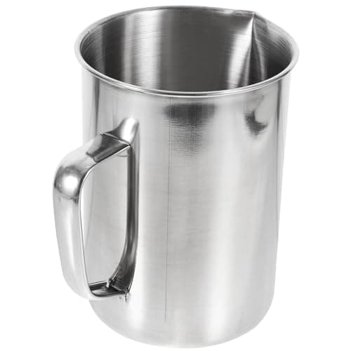 Image of 1000ml Stainless Steel Measuring Jug, Laboratory Metal Measuring Cup for Wax Melting, Coffee, Milk, Latte Art - Dishwasher Safe, Laboratory Kitchen Use