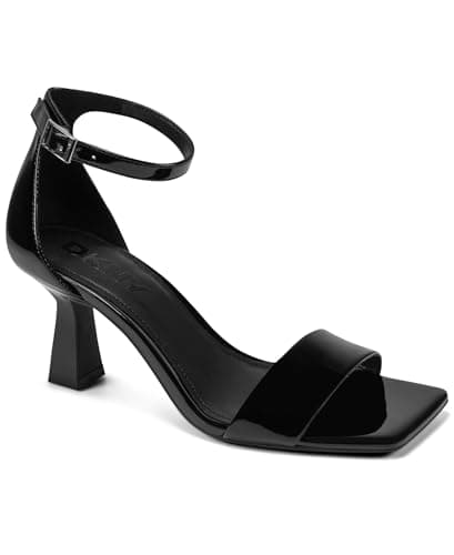 Image of DKNY, Women's Sandals, Krazz Ankle Strap Sandal, 75 mm, Black, EU 39