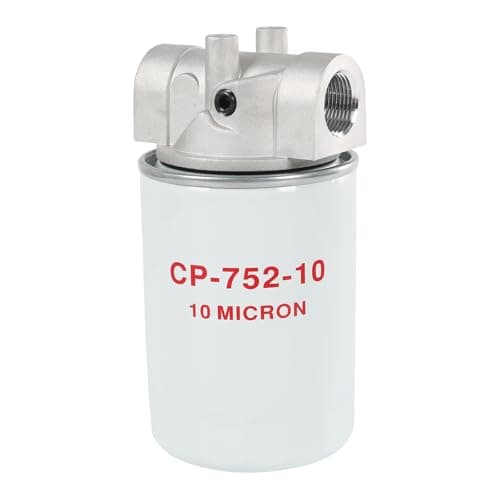 Image of DICMIC 10 Micron Hydraulic Oil Filter Assembly, Spin On Design, Return Line Filter with Indicator Connection, 20 GPM Flow Rate, 200 PSI, 3/4" NPTF Connector, Replaces # 221006