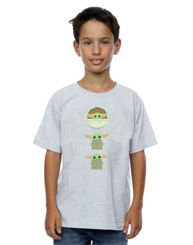 Image of Star Wars Boys The Mandalorian The Child Posing T-Shirt Sport Grey 9-11 Years