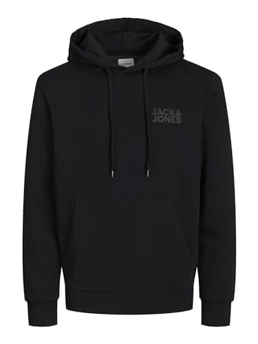 Image of JACK & JONES Mens Jjecorp Logo Noos Hooded Sweatshirt, Black, XL UK