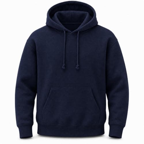 Image of Mellor Design Unisex Pullover Hoodie – Classic Fit Hooded Sweatshirt for Men & Women – Casual Plain Hooded Top, Navy, L