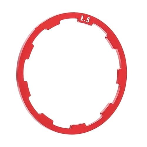 Image of ATEHDEN Bicycle Flywheel Hub Washer Spacer Cassette Gasket Aluminum Alloy Bicycle Hub Washer Bottom Bracket Spacer flywheel Remover Flywheel Tools(Red 1.5mm)