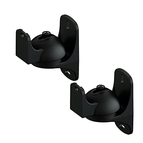 Image of King Universal Tilt & Swivel Speaker Wall Mount Bracket, Pair, for Surround Sound Speakers, SONOS PLAY:1 compatible, Max. Speaker Weight 3.5kg for Home Cinema Sound Systems (Black)