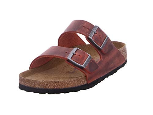 Image of Birkenstock Arizona Unisex- Adult Leather Soft Footbed Earth Red (Numeric_5)