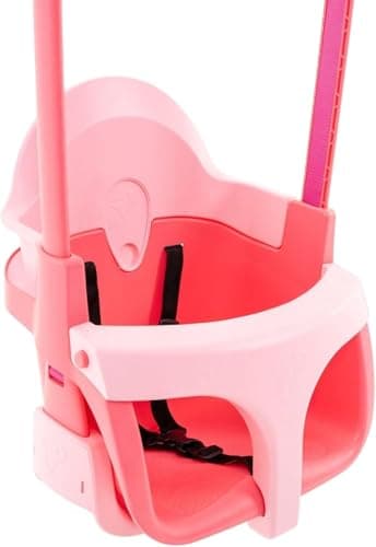 Image of TP Toys Quadpod 4-in-1 Growable Pink, Outdoor Baby Seat with Adjustable Ropes and Safety Strap, Toddler Swing for Gardens and Playgrounds, Kids 6 Months-8 Years One Size