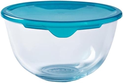 Image of Pyrex Glass 0.5L Bowl with Lid, Blue