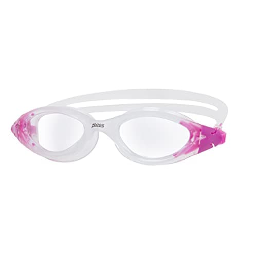 Image of Zoggs Panorama Adult Swimming Goggles (Clear Lens, Clear/Purple) for Men and Women, Soft Anti-Leak Seal, Anti-Fog, UV Protection, Quick Adjust Strap, 180 Degree Clear Vision Swim Goggles