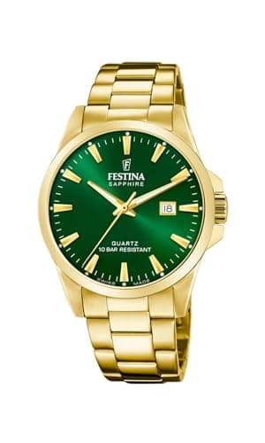Image of Festina Swiss Made Mens Gold PVD-Plated Steel Watch with Bracelet F20044/5