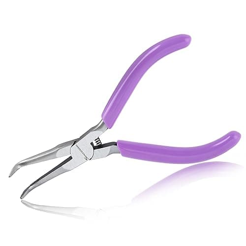 Image of SPEEDWOX Bent Needle Nose Pliers with Serrated Jaw, Limited Warranty, Perfect for Jewelry Making, Wire Bending and Small Object Gripping