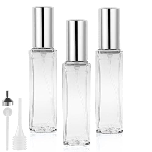 Image of LOPHE Perfume Atomiser Refillable, Mini Refill Bottles, Empty Glass Atomiser Spray Bottles, Portable with Fine Mist for Business Trips, 20 ml 3 Pcs Transparent