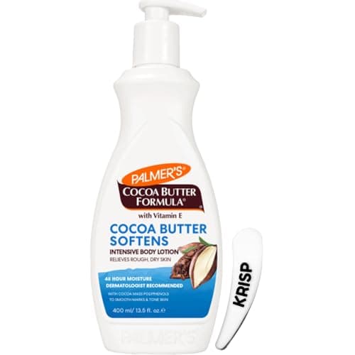 Image of Palmer's Cocoa Butter Body Lotion 400ml with Pump and Cosmetic Spatula – Daily Moisturiser with Vitamin E for Dry Skin – 48Hr Hydration, Smoothes Marks and Evens Skin Tone