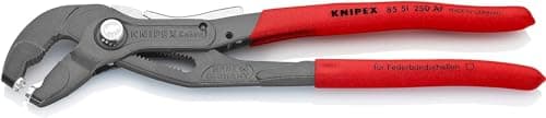 Image of KNIPEX Spring Hose Clamp Pliers with Retainer with Non-Slip Plastic Coating 250 mm, 85 51 250 AF