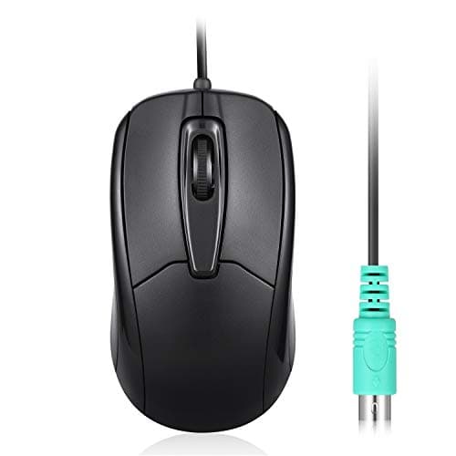 Image of Perixx PERIMICE-209 P Wired Optical Mouse, PS2 Connection, Black - Includes Scroll Wheel, 1000 DPI Precision, Symmetrical Comfort Design for Both Hands, Ideal for Home or Office - Plug and Play
