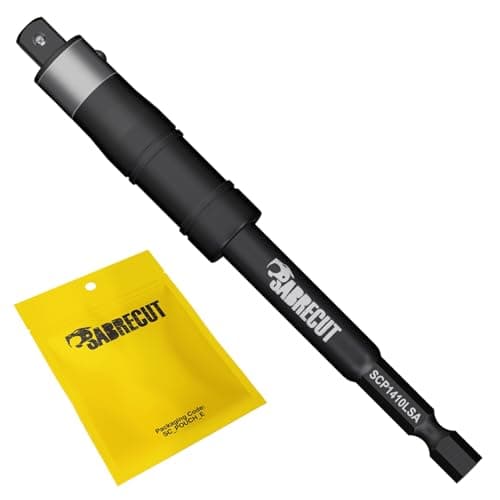 Image of 1 x SabreCut SCP14110LSA 110mm 2 in 1 Combi Bit Holder Socket Adapter - Magnetic Bit Retention Quick Change Sliding Sleeve Impact Rated Steel 1/4" Hex Shank & 1/4" Square Drive