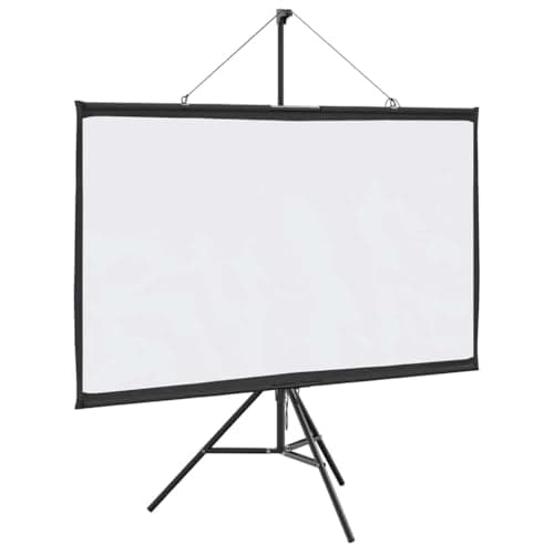 Image of vidaxl projection screen/tripod stand - 60 inch 16:9 matte white polyester foldable/moveable display for home theater/classroom/conference presentations