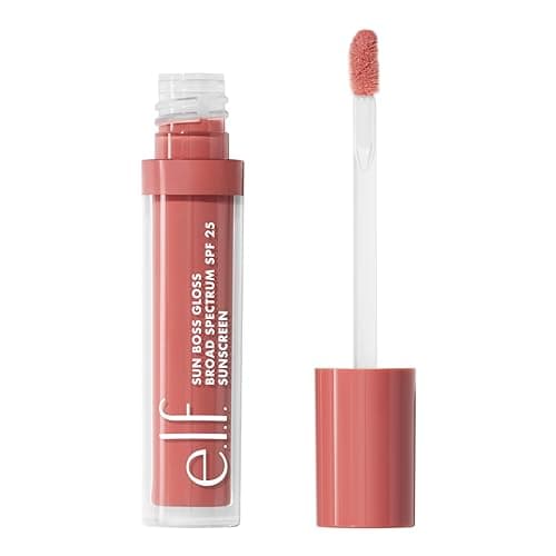 Image of e.l.f. Sun Boss Gloss SPF 25, Pigmented Lip Gloss For A High-Shine Finish, Moisturising and Conditioning Formula, Vegan and Cruelty-Free, Pink-Me Girl