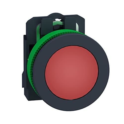 Image of Schneider Electric Pilot light, Harmony XB5, antimicrobial, grey plastic, red flush mounted, 30mm, universal LED, plain lens, 24V AC DC