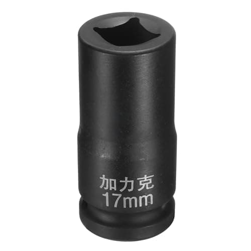 Image of sourcing map 4 Point Square Socket 3/4" Drive by 17mm Metric Square Impact Socket 40CR Blackening Standard Wheel Sockets Pneumatic Socket Tool for Auto Repair Mechanical Maintenance Home Use