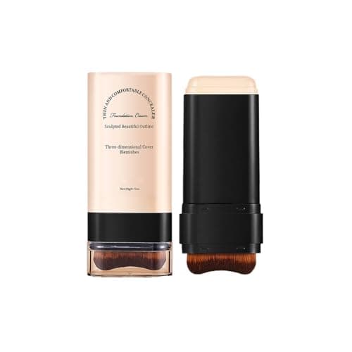 Image of Foundation Stick - 2-in-1 Multi-Function Makeup Stick with Built-In Brush, Full Coverage & Hydrating Formula for All Skin Types, Long-Lasting Natural Finish (#2, 20g)