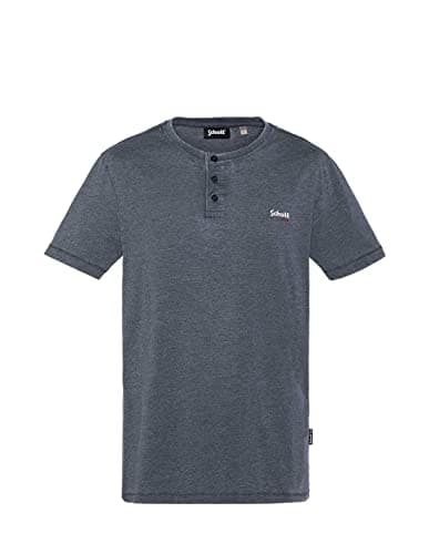 Image of Schott NYC Men's Short-Sleeved Tunisian Collar T-Shirt, Navy Blue, L