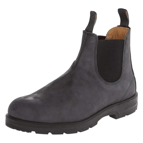 Image of SFSSWSRYDF Women Men's Made Nubuck Leather Chelsea Boots Slip On Country Ankle Boots Waterproof Desert Boot,Gray,6 UK